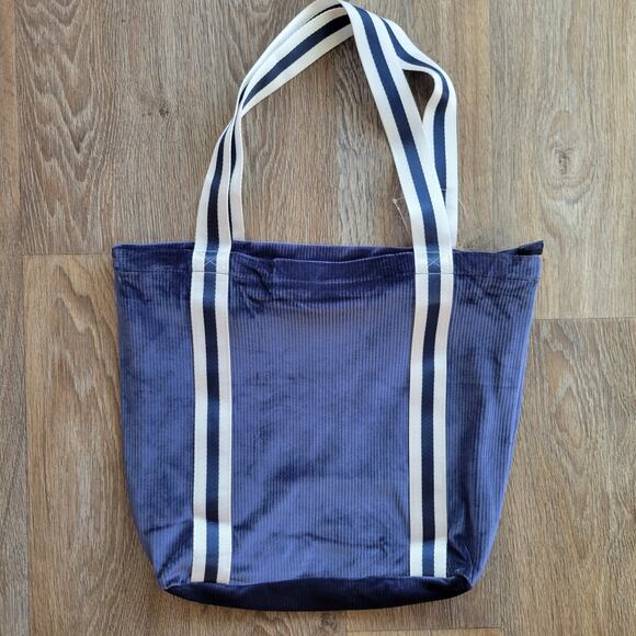 Victoria's Secret PINK Ribbed Soft Velour Blue Tote Bag - Picture 2 of 9